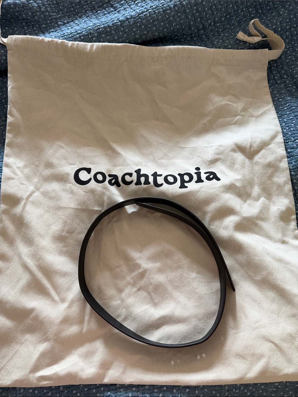 Coach Coachtopia Dust Bag and Black Leather Strap new